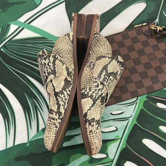 Franco Sarto cream and gray snake slide loafers - Picture 5 of 6